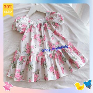 Váy đuôi cá dáng suông hoa hồng cho bé gái