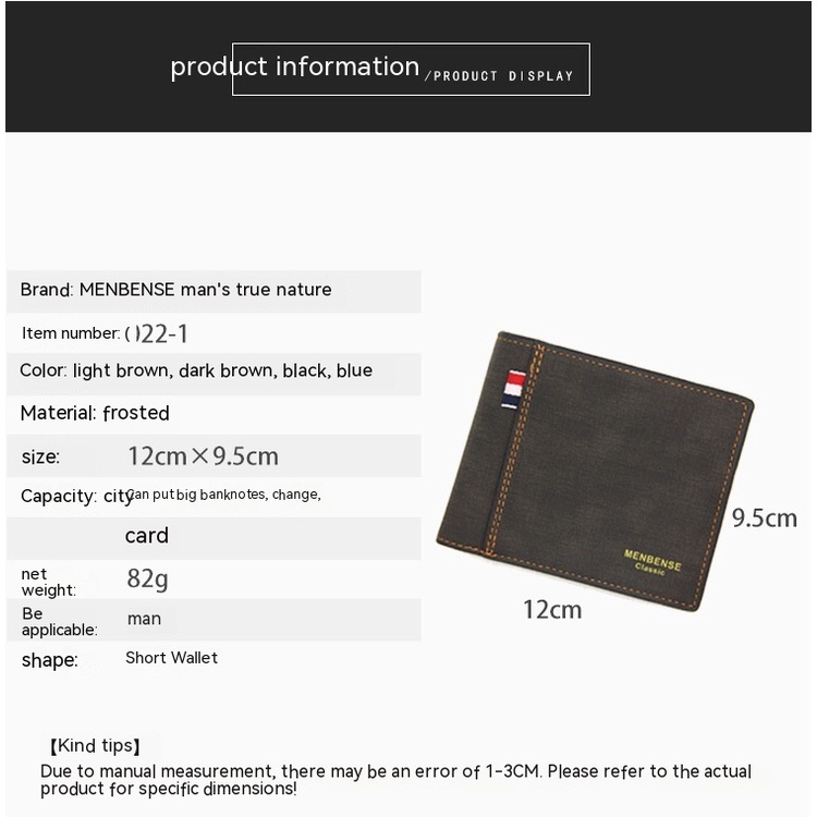 Ví Ngắn Cỡ Lớn Phong Cách retro Thời Trang Cho Nam