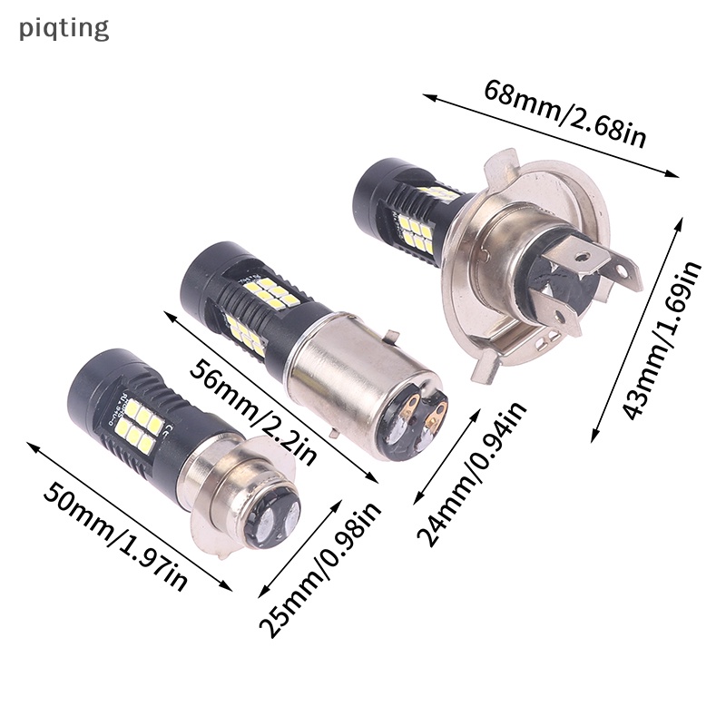 Piqt Đèn Pha led 12v h4 ba20d px15d Ánh Sáng Trắng Dành Cho Xe Mô Tô