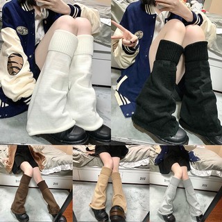 Vớ Ống Rộng Dày Dặn Co Giãn Màu Trơn Giữ Ấm Chân Vào Mùa Đông Ốp