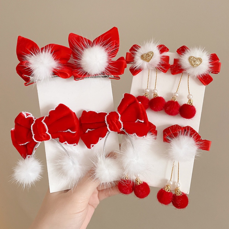 Set 2 Kẹp Tóc Nơ Đính Đá Phong Cách Trung Hoa Cho Bé Gái