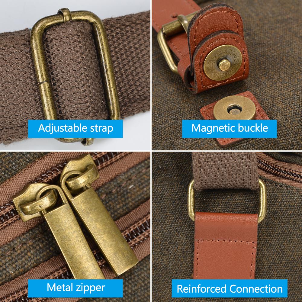 K&F CONCEPT CADeN Canvas Shoulder Camera Bag Messenger Bag for 1 Camera 1 Lens Compatible with  Canon  DSLR Mirrorless Camera and Lens