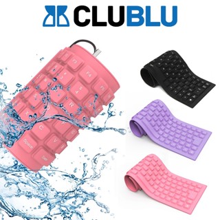<CLUBLU> Bàn Phím Làm Từ Silicon Mềm Linh Hoạt Có Thể Gấp Gọn Có Dây Chống Nước Nhỏ Gọn Thuận Tiện Mang Theo Nút Ấn Tĩnh Âm Không Gây Ồn Thiết Kế Cực đẹp Hàng Chính Hãng Siêu Bền Màu Sắc Cute Màu Hồng Tử Nghi đen Dễ Mang Máy Tính Laptop PC Ngoài Trời