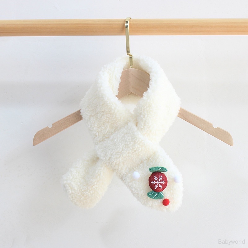 Khăn Choàng Len Cừu Dày Giữ Ấm Họa Tiết Hoạt Hình Dễ Thương Cho Bé Gái