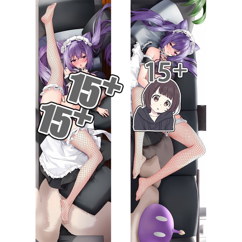 Dakim Sakura Vỏ Gối Ôm Cơ Thể Tùy Chỉnh Họa Tiết Hoạt Hình anime genshin keqing and ganyu game