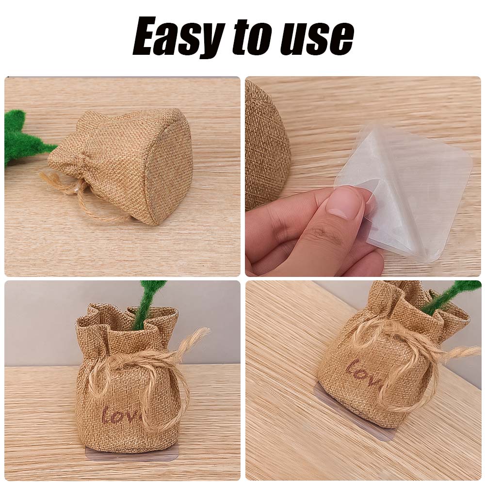 Bộ 10 Miếng Dán nano Hai Mặt Hình Vuông Trong Suốt Siêu Dính Chống Thấm Nước Kích Thước 60x60mm