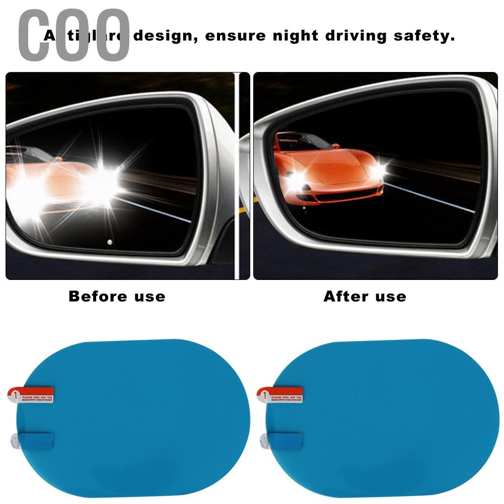Coo Qii lu 2x PET 100x150mm Car Rearview Mirror Rainproof  -Fog Protective Film Rain
