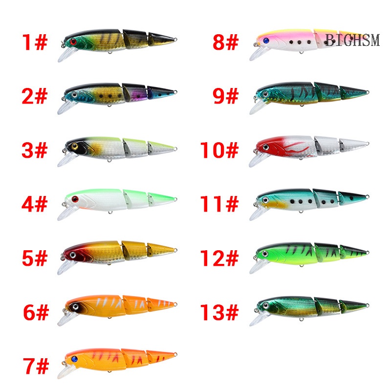 Bighsm Mồi Câu Cá Giả Bằng Nhựa Cứng Ba Phần Khác Nhau luya Batik Giống Mồi Dụ Cá skk