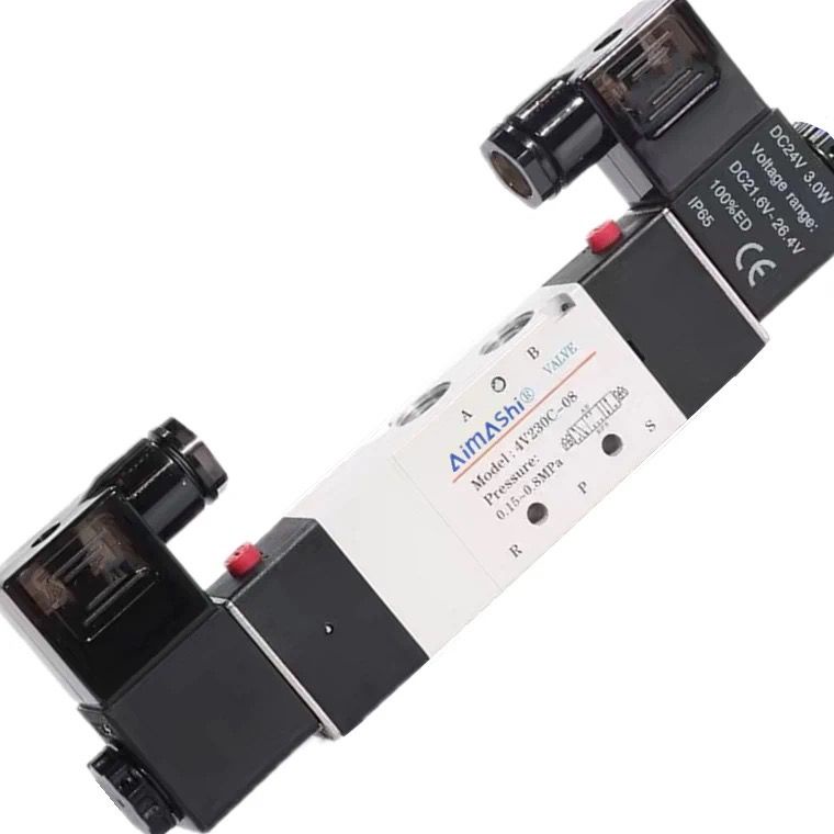 Linh kiện khí nén Van điện từ hoạt động bằng không khí 4v230c-08 4v330-10 điều khiển điện tử kép năm