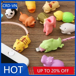 1 Phụ Kiện Quấn Bảo Vệ Dây Cáp Hình Động Vật / Thỏ / Chó / Mèo Ngộ Nghĩnh Cho Iphone
