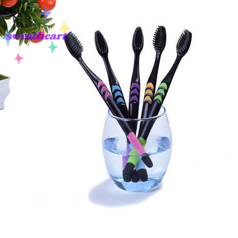 Set 10 Bàn Chải Đánh Răng Than Tre Lông Mềm Cho Người Lớn