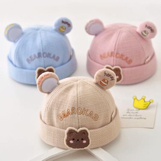 Mũ Beanie Cotton Mềm Mại Không Vành Hình Gấu Đáng Yêu Cho Bé
