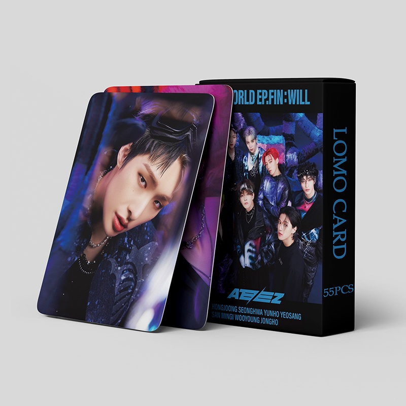 Hộp 55 Ảnh lomo card Nhóm Nhạc ateez Thẻ