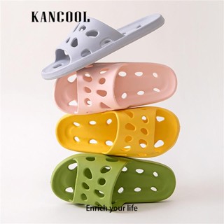 Dép đi trong nhà KANCOOL bằng nhựa EVA siêu nhẹ đục lỗ thoáng khí chống nước màu trơn thời trang cho nữ