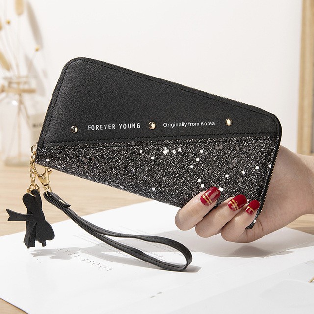 Ví nữ dài cầm tay kim tuyến FOA98IDIGO