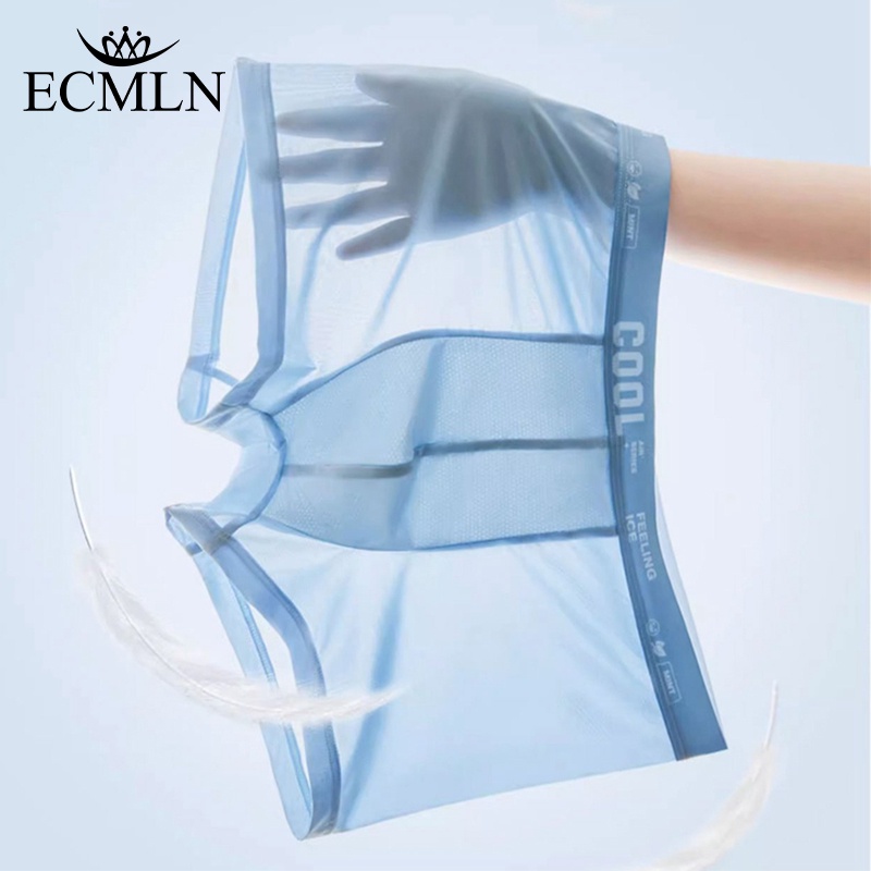 Ecmln Quần Lót boxer Vải Lụa Lạnh Nhanh Khô Thoáng Khí Thời Trang Nam Cao Cấp xl-3xl