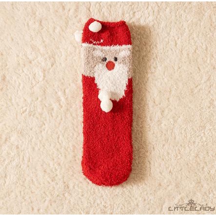 Vớ Lông Cừu San Hô Mùa Đông Dễ Thương Làm Quà Tặng Giáng Sinh Cho Bạn Gái Và Bé Gái