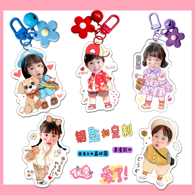 Móc khóa chipi in hình bé theo yêu cầu các mẫu dễ thương mới nhất cho bé đeo balo túi xách
