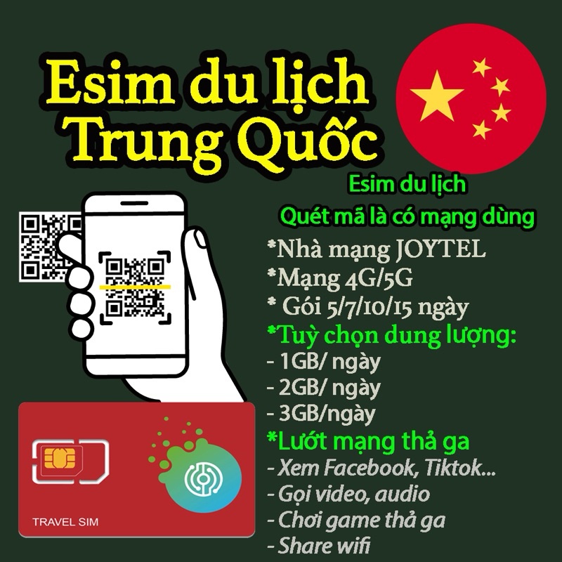 -𝐌𝐨𝐨𝐌𝐨𝐨- Sim du lịch Trung Quốc. Chỉ bán esim du lịch Trung Quốc. Đa dạng gói cước