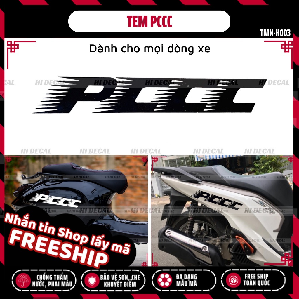 Tem PCCC Phản Quang dán xe cho mọi dòng xe | TMN-H003 | Decal cao cấp chống nước, chống phai màu