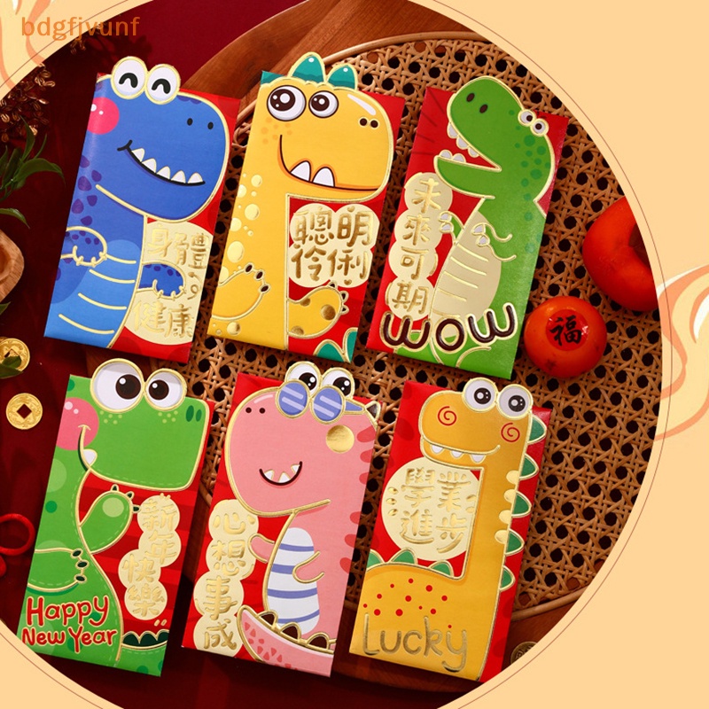 Set 6 Phong Bì May Mắn Họa Tiết Rồng Dễ Thương bdgf 2024