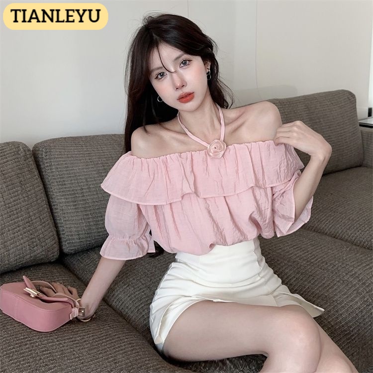 TIANLEYU Áo Croptop nữ Hở Lưng Thiết Kế Mới Quyến Rũ Thời Trang Mùa Hè Dành Cho Nữ AU0816023 Thanh lịch High quality Phong cách Thời trang A25K0V5 36Z230909