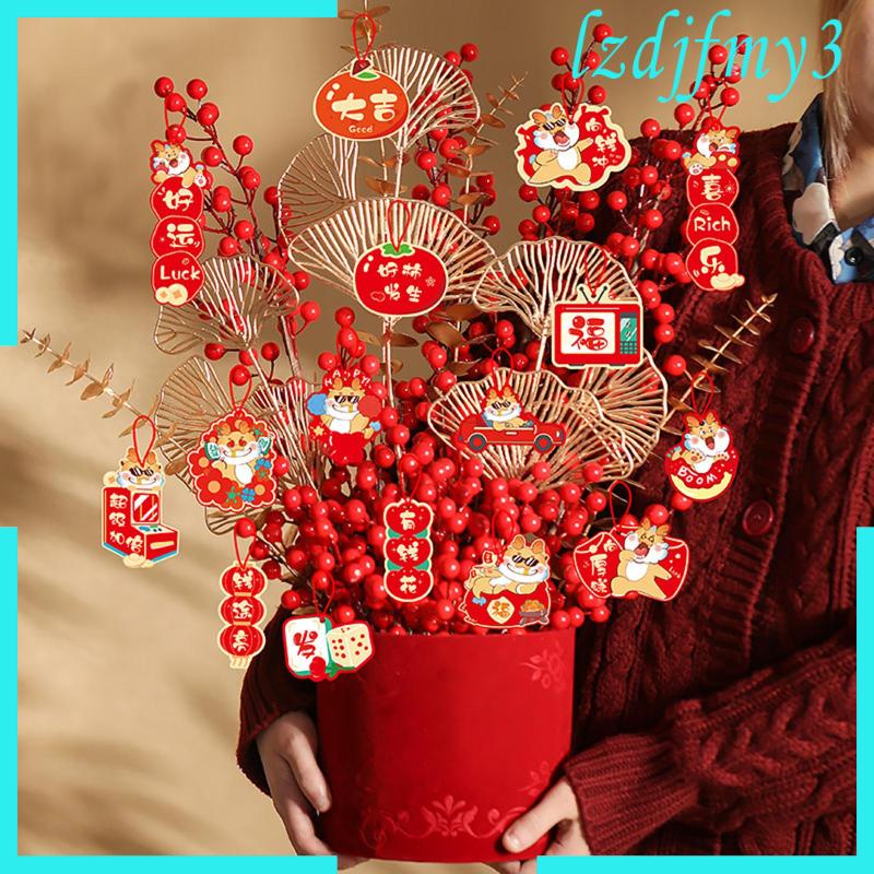Set 16 Phụ Kiện Treo Trang Trí Năm Mới 2024 Phong Cách Trung Hoa