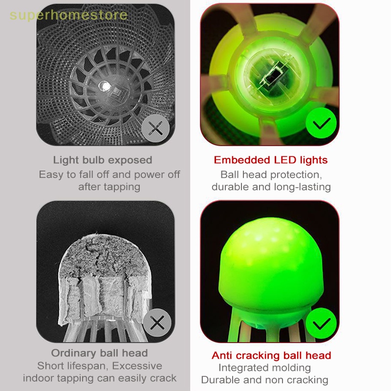 1 Quả Cầu Lông Nhựa nylon Phát Sáng Trong Tối Chống Gió Siêu Bền uyi