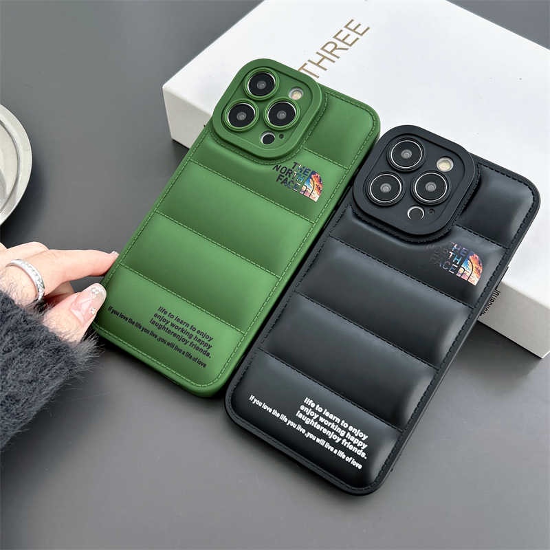 [The North Face] Ốp Điện Thoại Puffer 3D Silicon Mềm Cho iPhone 11 12 13 14 15 Pro Max 15 Plus X XR 