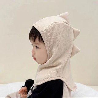 Mũ beanie khủng long bb giữ ấm cổ tích hợp khăn choàng cổ cho trẻ em