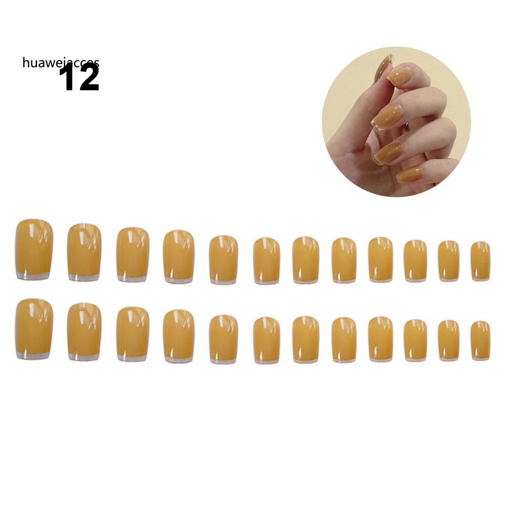 Bộ 24 Móng Tay Giả Nhiều Màu Sắc Phong Cách Pháp Thời Trang Cho Nữ