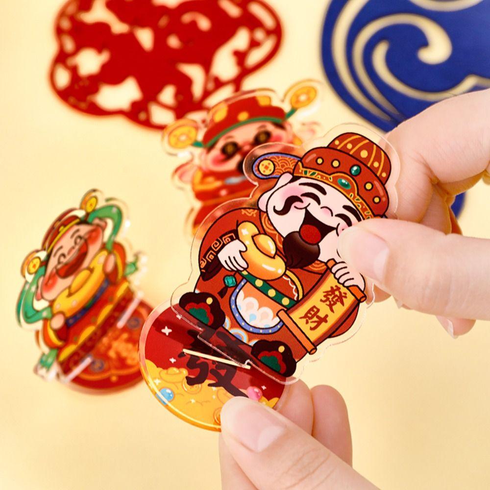 Mmluck god of Giàu Có Giá Đỡ Mô Hình Thần Tài Dễ Thương Sáng Tạo Phong Cách Trung Hoa Làm Quà Tặng / Mô Hình Đồ Chơi Để Bàn May Mắn Năm Mới