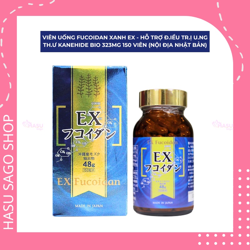 Viên uống Fucoidan xanh EX - hỗ trợ đ.iều tr.ị u.ng th.ư Kanehide Bio 323mg 150 viên (Nội địa Nhật Bản)