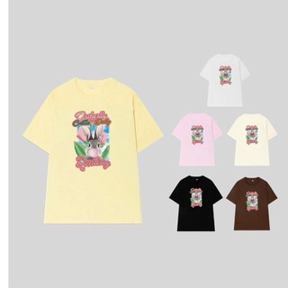 Áo phông Oversize Thỏ Runteng áo thun form rộng nam nữ chất cotton