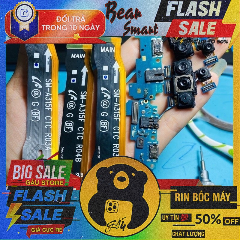 Linh Kiện Samsung A31 A315F / cáp nối main,main sạc,camera trước,camera sau rin bóc máy,linh kiện A3