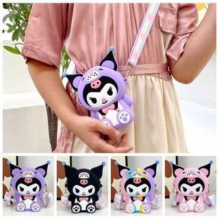 Sanrio túi đeo chéo bằng silicon họa tiết hoạt hình kuromi kuromi cho bé