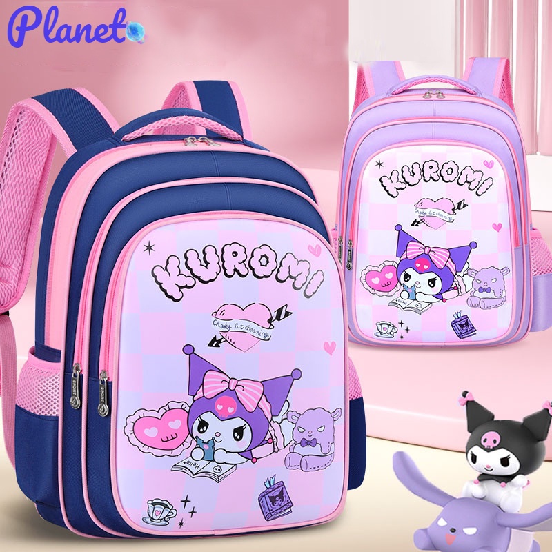 Planet Ba Lô Đi Học Cỡ Lớn Chống Thấm Nước In Hình Kuromi Dễ Thương Cho Bé Gái Mẫu Giáo