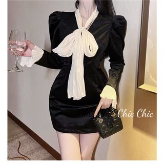 Chic Chic váy nữ Đầm Body Cho thời váy Korean INS Phong cách Vintage WLQ24105YS 2Z240108