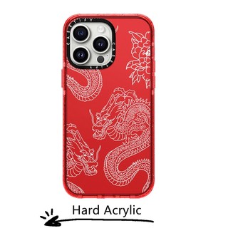 New upgrade casetify dragon hard case for iphone 15 14 plus 11 12 13 pro max acrylic clear fluorescent glitter cover casing