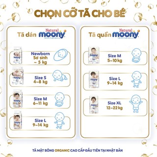 Tã dán Moony Natural size L 38 miếng - concung
