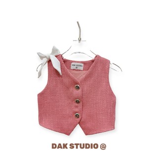 Áo vải dạ nơ vai DAK STUDIO
