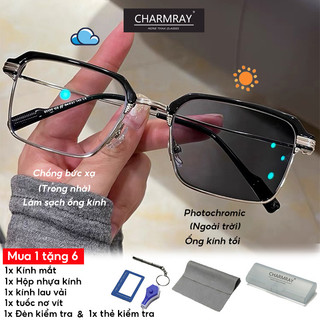 Mắt Kính Nửa Gọng Chữ Nhật Chống Bức Xạ Cho Nam