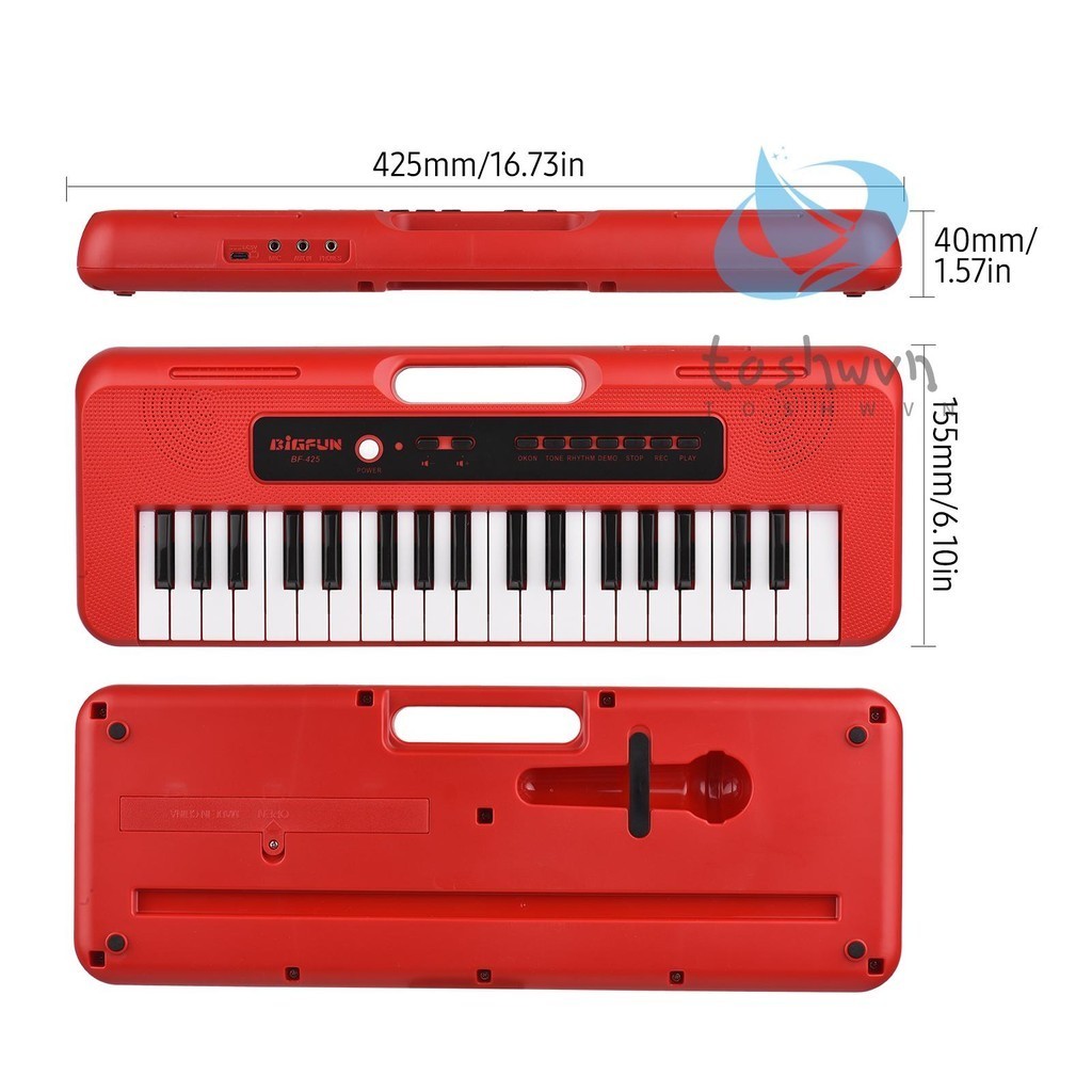 Đàn Piano Điện Mini 37 Phím Có 10 Phím Hỗ Trợ Ghi Âm / Aux Di Động Đa