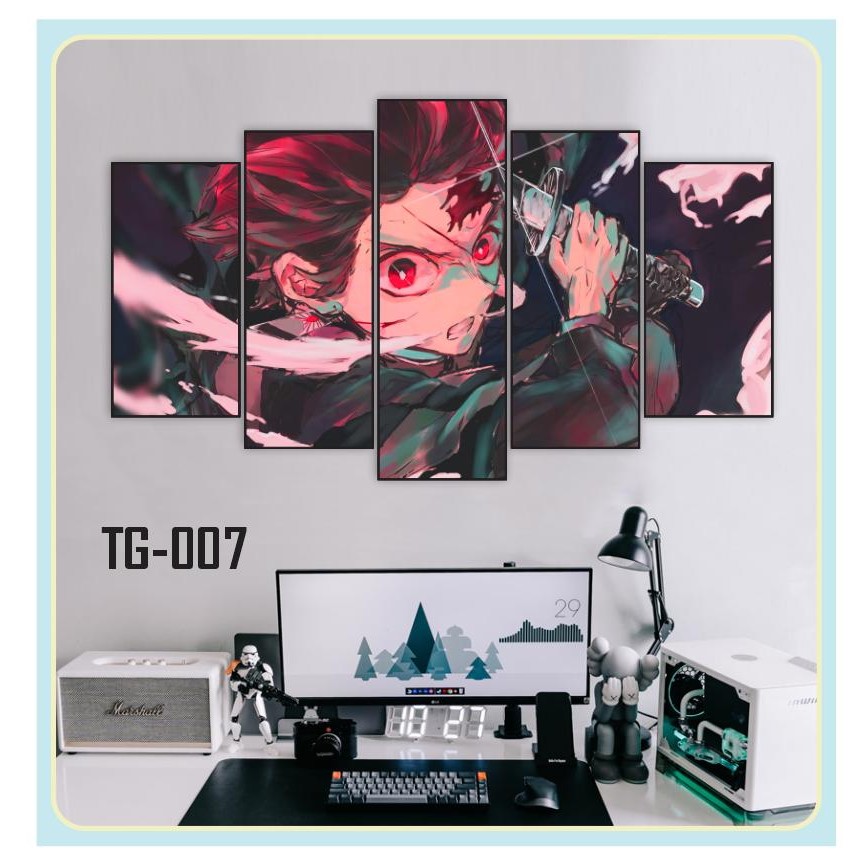 TRANH DÁN TƯỜNG TARJIRO TGDQ SIÊU NÉT BỘ 5 TẤM DECOR DÁN TƯỜNG FOMEX CÓ KEO DÁN 3M Treo Tường Treo P