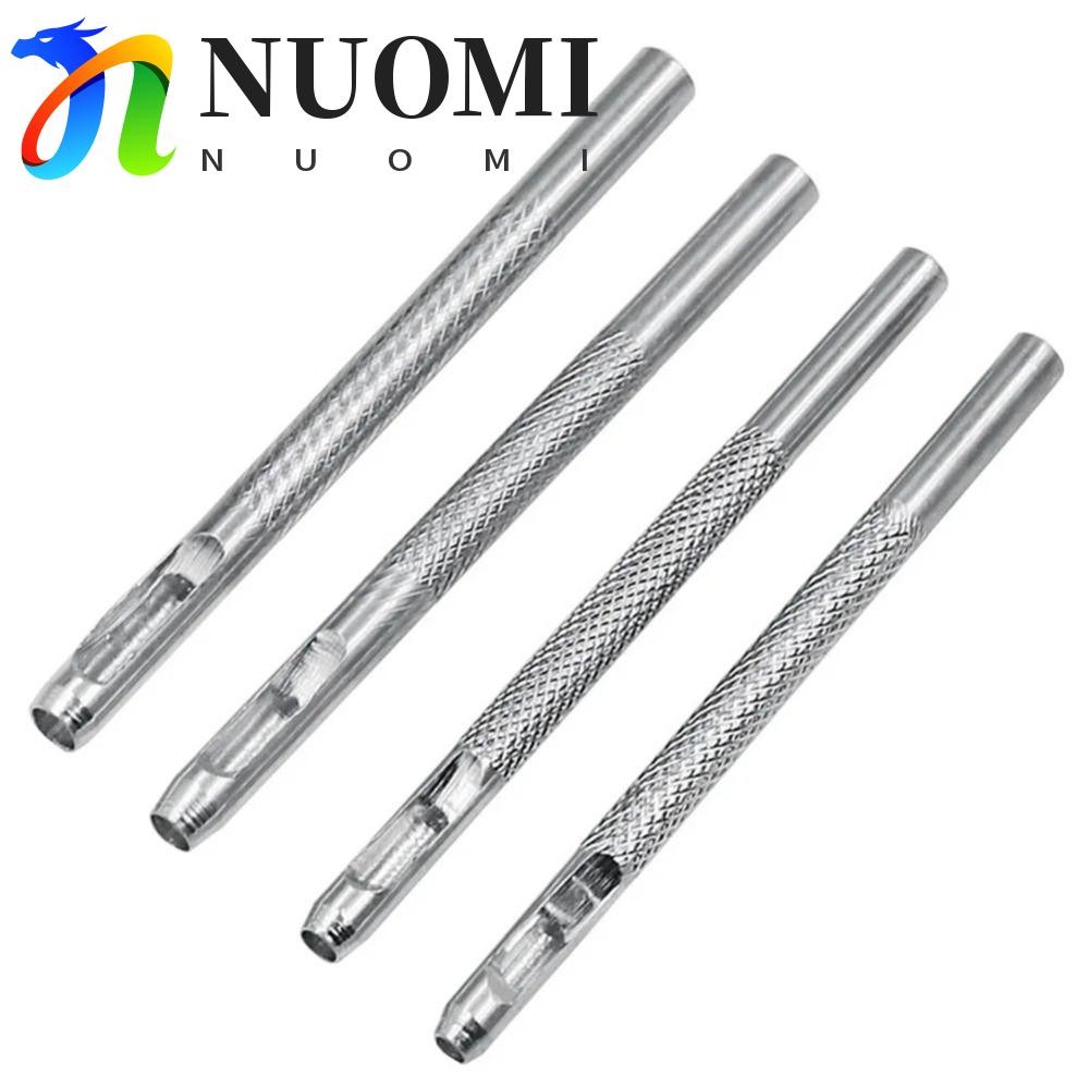 Máy đục lỗ đai NUOMI, Bộ đục lỗ bằng da lỗ tròn 2,5 / 3 / 3,5 / 4mm, Bộ dụng cụ thủ công bằng da mạ 