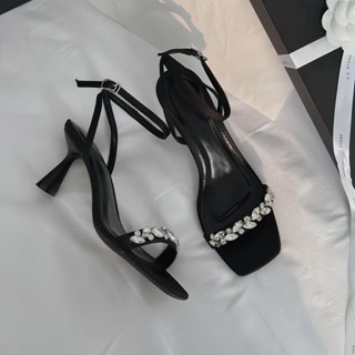 Giày Cao Gót Sandal Quai hậu khóa gài  - Giày Bánh Bèo mã Sandal Đá Khâu cao 5 phân và 7 phân Nữ DéP