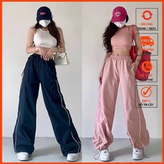 Quần Kaki Ống Rộng Viền Thể Thao Hàng Đẹp 2 Kiểu Form Rộng Suông Hàn Quốc