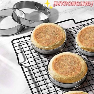 Myrong1hd Muffin Ring, Khuôn Bánh Quy Vòng Tròn Nướng Bánh Inox, 10cm 8cm Nhẫn Nấu Ăn Đôi Bánh Brioche Khuôn Nhà Bếp