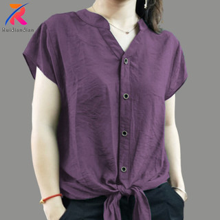 Ruidiandian Thời Trang Ice Silk Áo Sơ Mi Nữ Nửa Tay Áo Sơ Mi Voan Tay Ngắn 2024 Rời Và Mỏng Phong Cách Phương Tây Áo Nữ