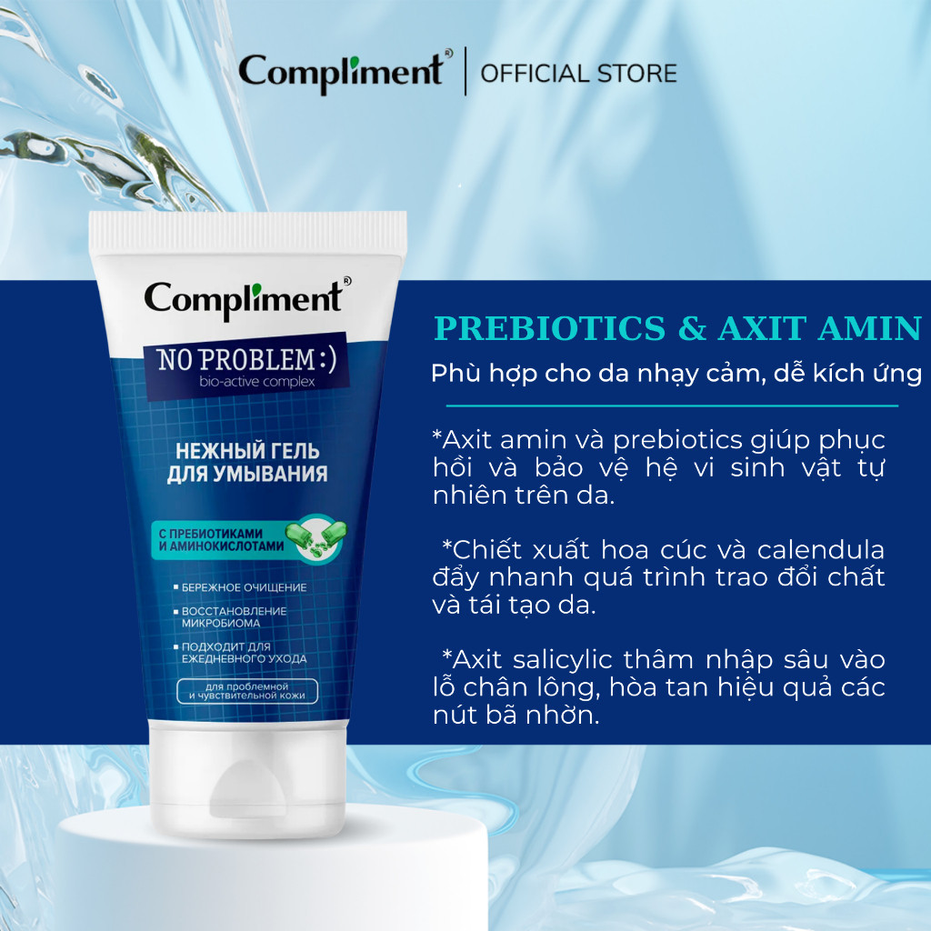Gel Rửa Mặt Compliment No Problem sạch sâu ngừa mụn, giảm viêm | BigBuy360 - bigbuy360.vn